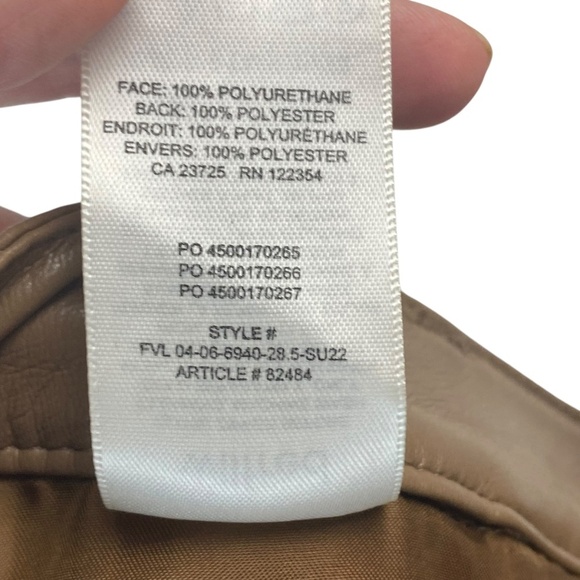 ARITZIA Wilfred The Melina Pant High-Waisted Vegan Leather Taupe Size 0 - Picture 6 of 7